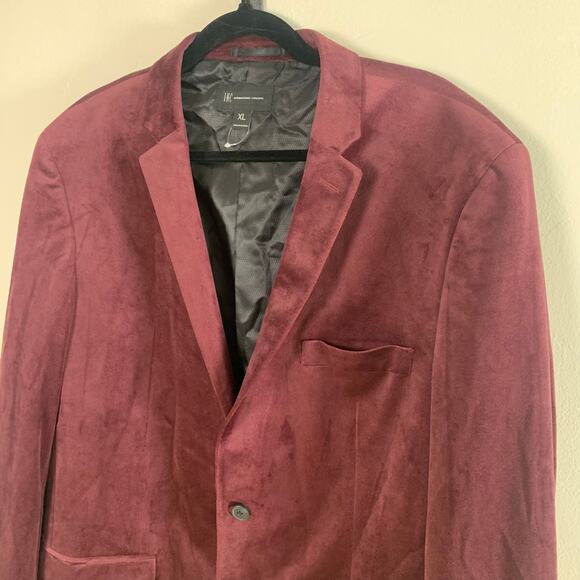 INC International Concepts Size XL Regular Fit Sport Coat Blazer Jacket Burgundy - Picture 2 of 8